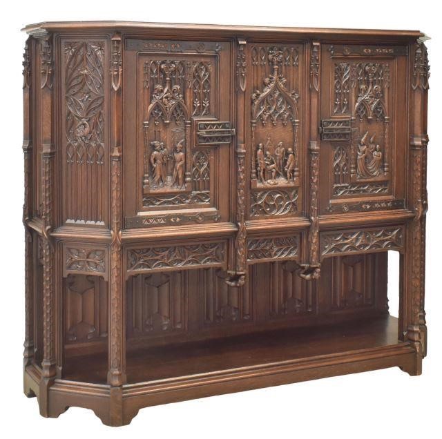 FRENCH GOTHIC REVIVAL HEAVILY CARVED 35ba90