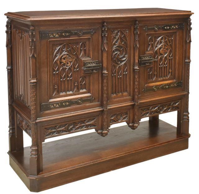 FRENCH GOTHIC REVIVAL CARVED OAK 35ba91