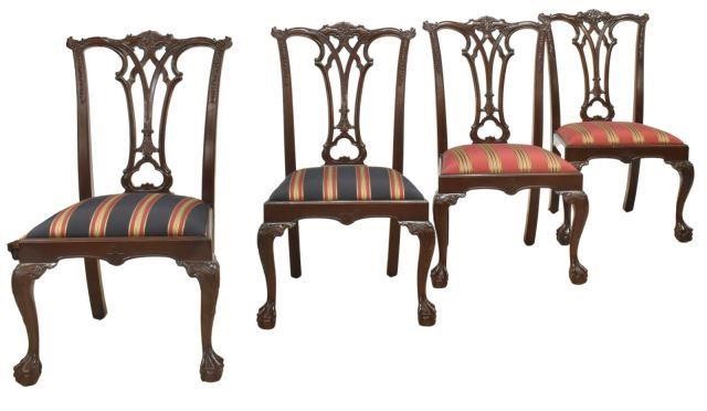 (4) CHIPPENDALE STYLE MAHOGANY