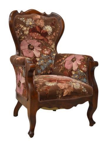VICTORIAN UPHOLSTERED PARLOR ARMCHAIRVictorian 35bb05