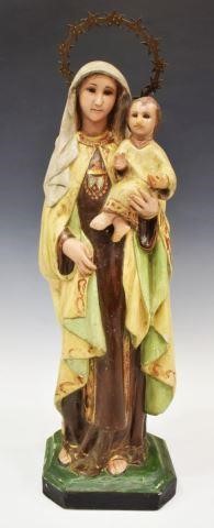 SPANISH COLONIAL MADONNA & CHRIST