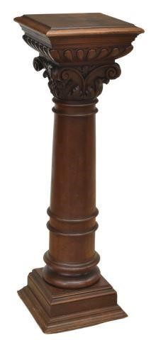 CARVED CORINTHIAN COLUMN PEDESTAL