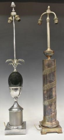 (2) FRENCH SILVER PLATE TWO-LIGHT