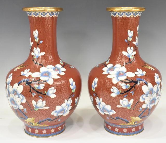  2 CHINESE CLOISONNE ENAMEL PEAR SHAPED 35bba5