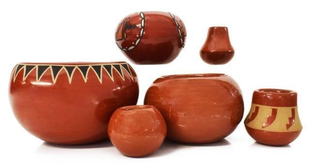  6 NATIVE AMERICAN PUEBLO REDWARE 35bbba