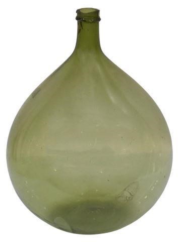 LARGE FRENCH GREEN GLASS CARBOYLarge