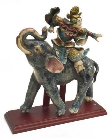 CHINESE GLAZED POTTERY FIGURAL