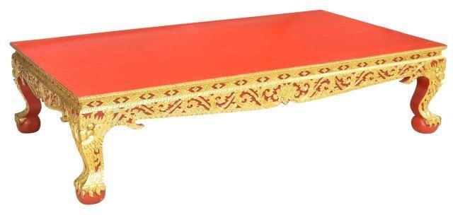 THAI PARCEL GILT & RED LACQUERED
