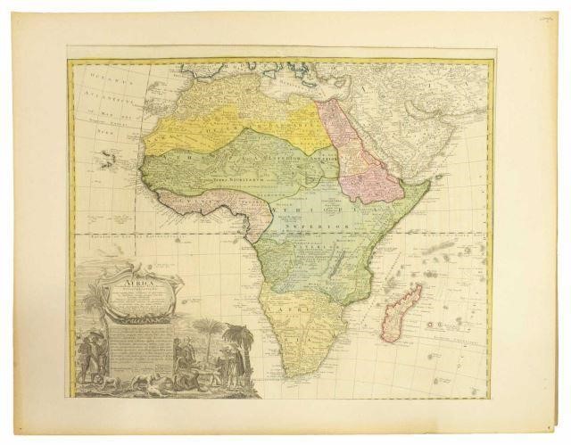 JOHANN MATTHIAS HASE ENGRAVING MAP AFRICA,