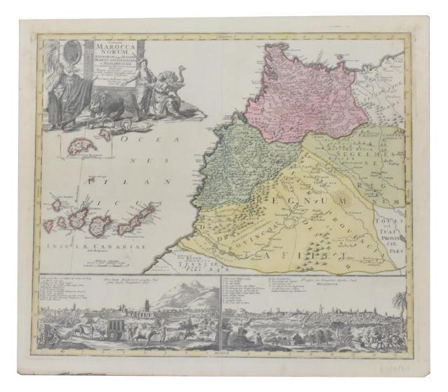 HOMANN ENGRAVING MAP MOROCCO NORTH 35bc50