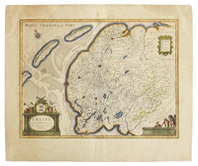 BLAEU ENGRAVING MAP OF THE NETHERLANDS,