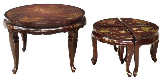  5 CHINESE LACQUERED COFFEE TABLES lot 35bccb