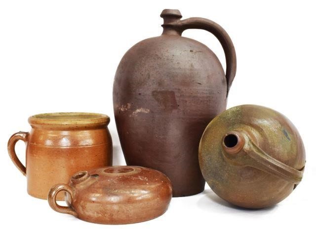 FRENCH EARHTENWARE POTTERY: JUGS,