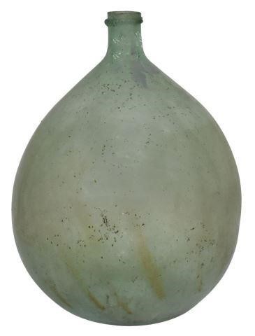 LARGE FRENCH GREEN GLASS CARBOYLarge