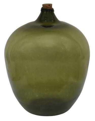 LARGE FRENCH GREEN GLASS CARBOYLarge