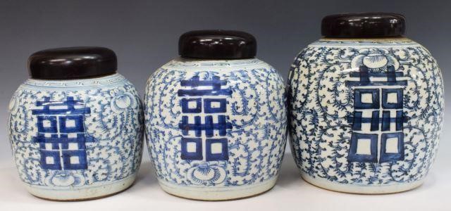  3 CHINESE BLUE WHITE PORCELAIN 35bcff