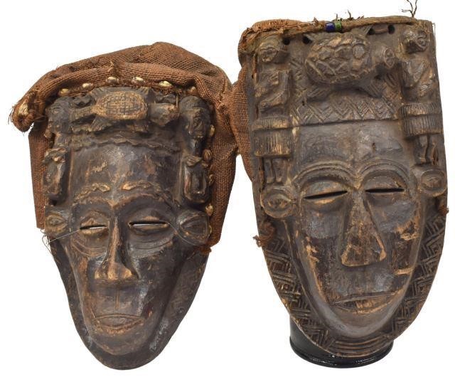 (2) AFRICAN CARVED WOOD CEREMONIAL