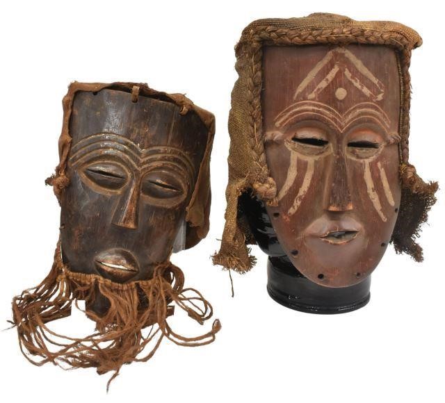 (2) AFRICAN TRIBAL CARVED WOOD