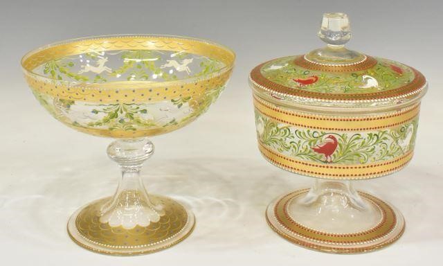  2 PARCEL GILT ENAMELED GLASS 35bd2f