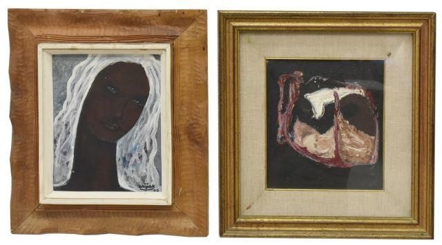  2 FRAMED MODERN PAINTINGS lot 35bd44