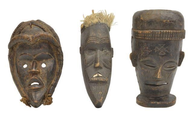 (3) AFRICAN TRIBAL CARVED WOOD