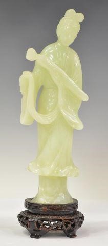 CHINESE CARVED PALE GREEN HARDSTONE 35bd51