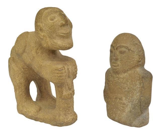 (2) PRE-COLUMBIAN STYLE CARVED