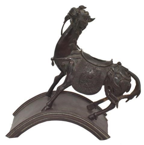 CHINESE PATINATED BRONZE HORSE