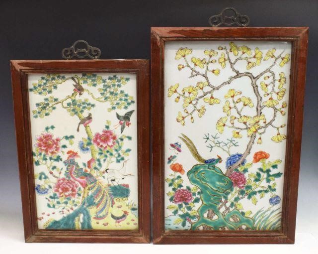  2 FRAMED CHINESE ENAMELED PORCELAIN 35bd75