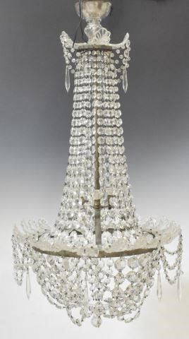 ITALIAN THREE LIGHT CRYSTAL CHANDELIERItalian 35bdca