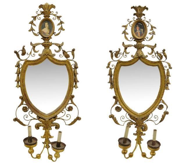 (2) FRENCH LOUIS XV STYLE MIRRORED