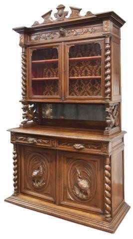 FRENCH HENRI II STYLE CARVED OAK