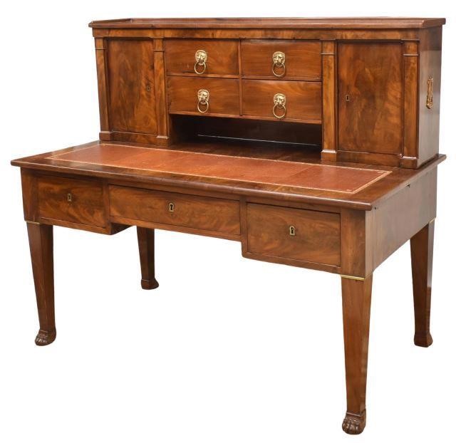 FRENCH EMPIRE STYLE MAHOGANY BUREAU