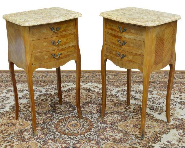  2 FRENCH LOUIS XV STYLE MARBLE TOP 35bdfc