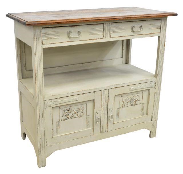 ITALIAN PAINTED OAK SIDEBOARD CABINETItalian 35be18