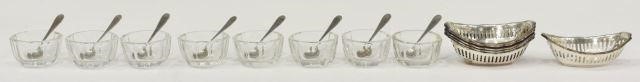 (22) STERLING NUT DISHES & SPOONS,