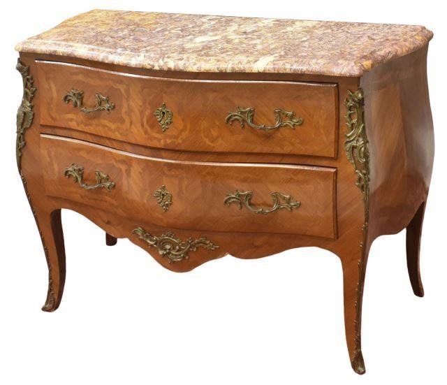 FRENCH LOUIS XV STYLE INLAID MAHOGANY