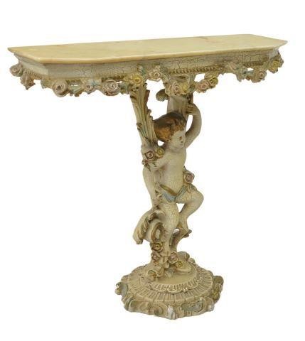 VENETIAN FIGURAL CARVED MARBLE TOP 35bea8