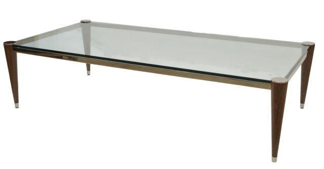 FRENCH MODERN GLASS TOP COFFEE 35becb