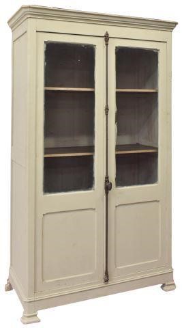 FRENCH PAINTED PINE BOOKCASE W/