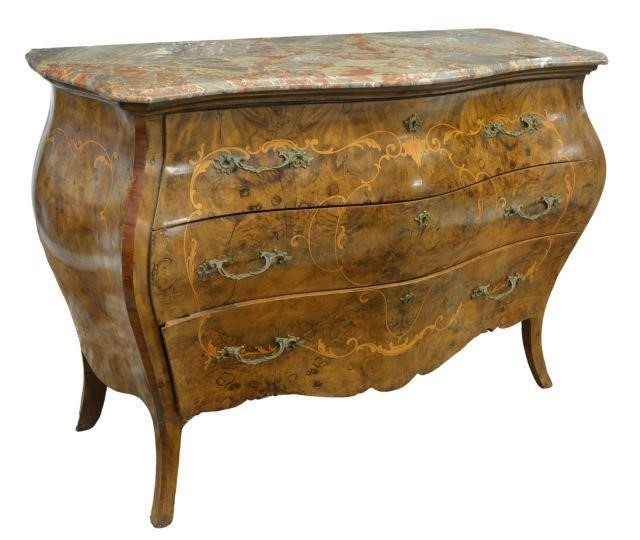 LOUIS XV STYLE MARBLE TOP MARQUETRY 35beed