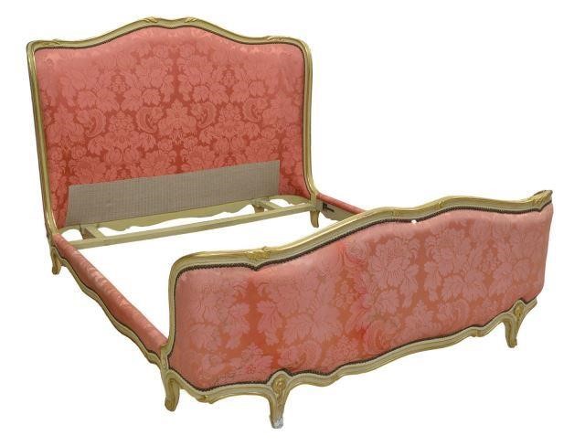 FRENCH LOUIS XV STYLE DAMASK UPHOLSTERED 35beeb