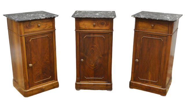  3 LOUIS PHILIPPE MARBLE TOP WALNUT 35bf53