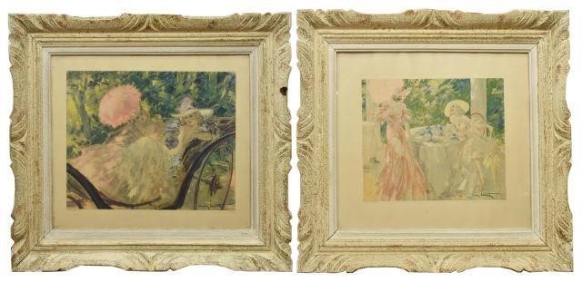  2 FRAMED FRENCH PRINTS   35bf6d