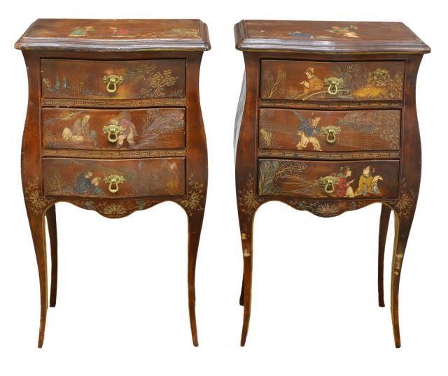 (2) FRENCH LOUIS XV STYLE CHINOISERIE