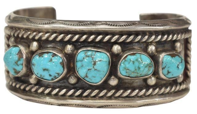 NATIVE AMERICAN SILVER TURQUOISE 35bff1