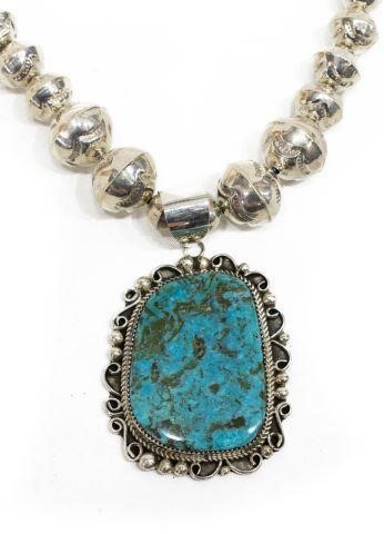 LESLIE NEZ NAVAJO STERLING TURQUOISE 35c01c