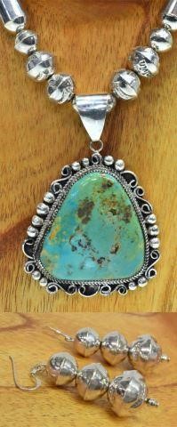 LESLIE NEZ STERLING TURQUOISE NECKLACE