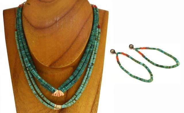 (3) NATIVE AMERICAN TURQUOISE NECKLACES