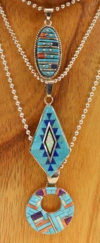  3 SOUTHWEST STYLE STERLING PENDANT 35c064